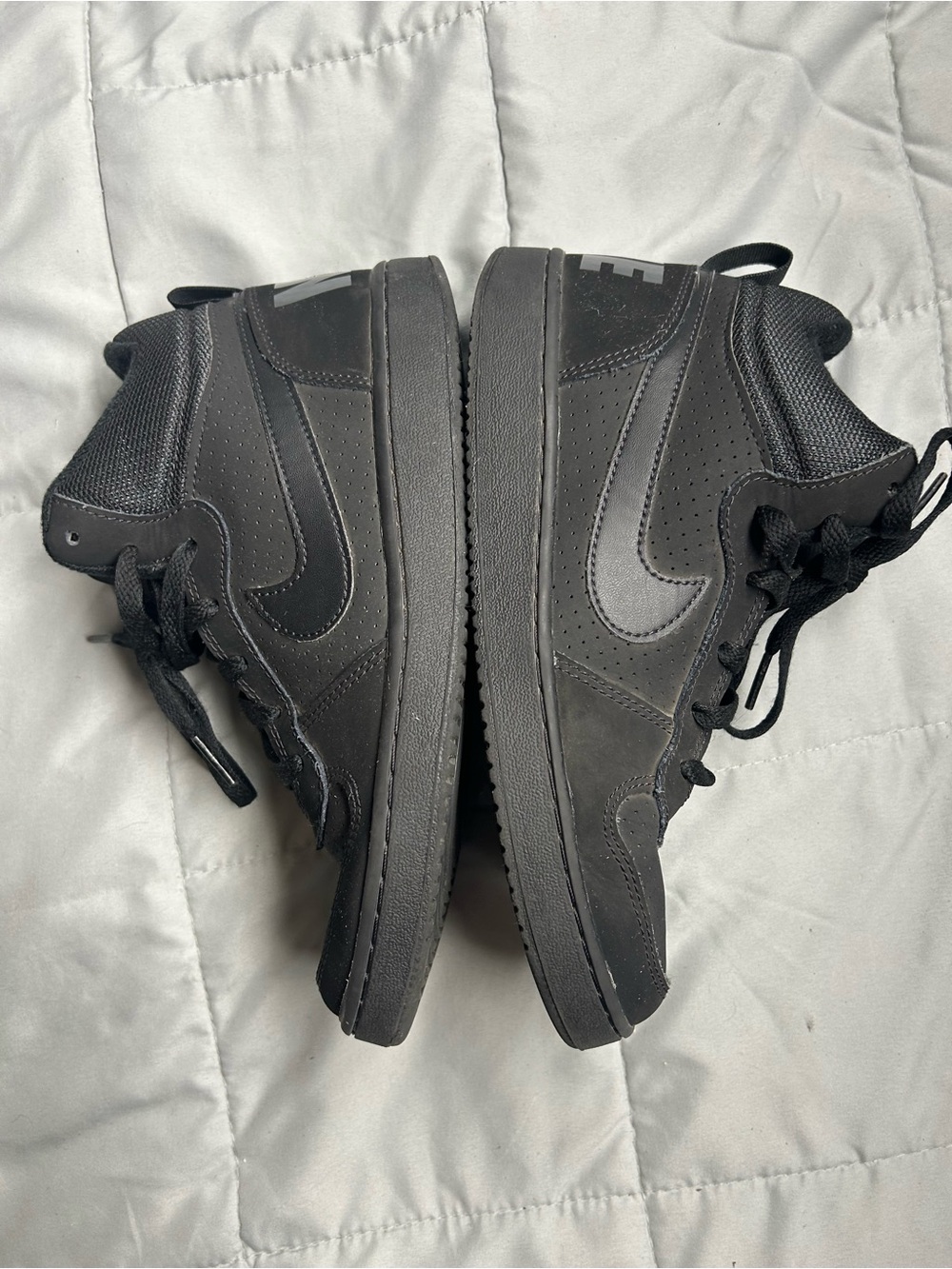 Nike Youth All-Black Court Mid-Top Sneakers